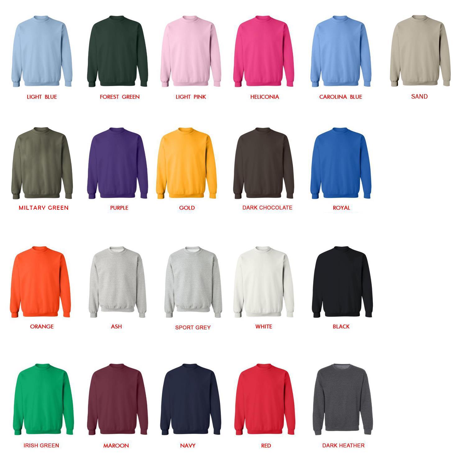 sweatshirt color chart - Fire Punch Merchandise